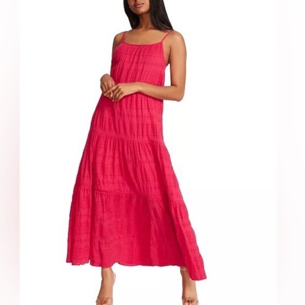 BB Dakota by Steve Madden Flowget About It Barbie Pink Sleeveless Maxi Dress